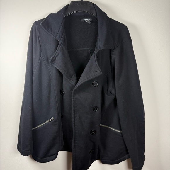 Torrid Black Button Up Collared Jacket Size 2X - Picture 1 of 11